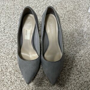 Light Grey Suede Heels